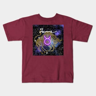 Taurus Bull Zodiac Sign Astrology Kids T-Shirt